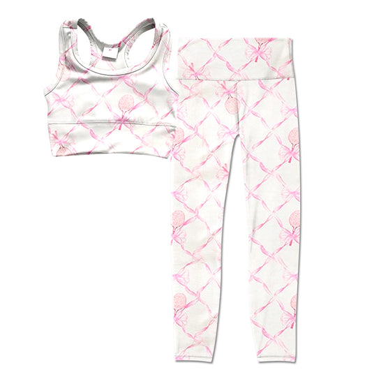 Toddler Girls Tennis Pink Bow Active Legging Set