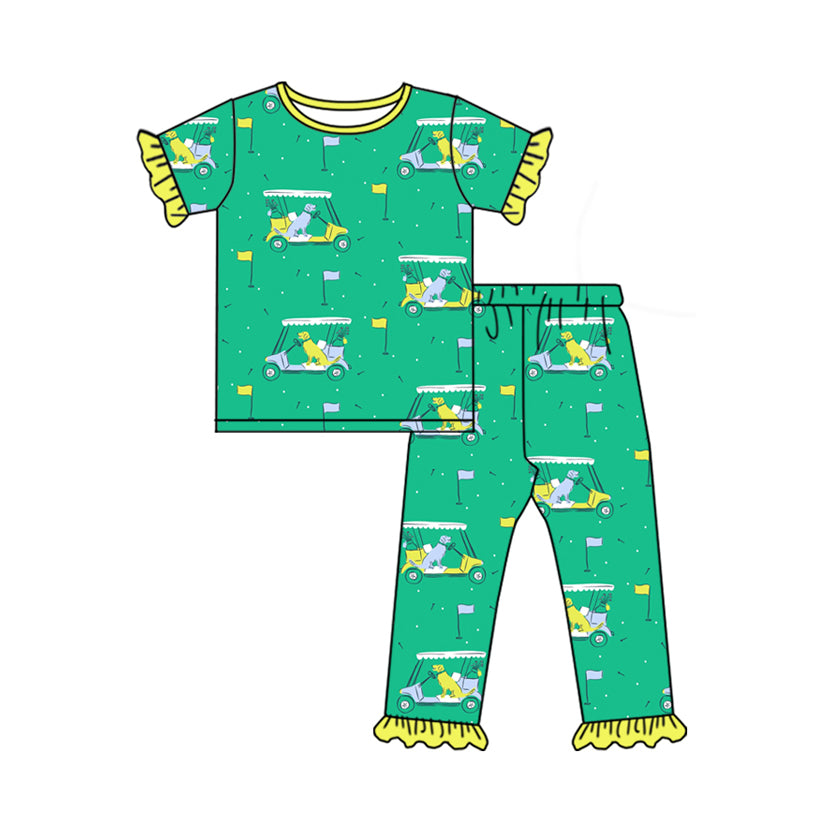 Toddler Baby Sibling Golf Dog Short Sleeve Pajama Set Preorder