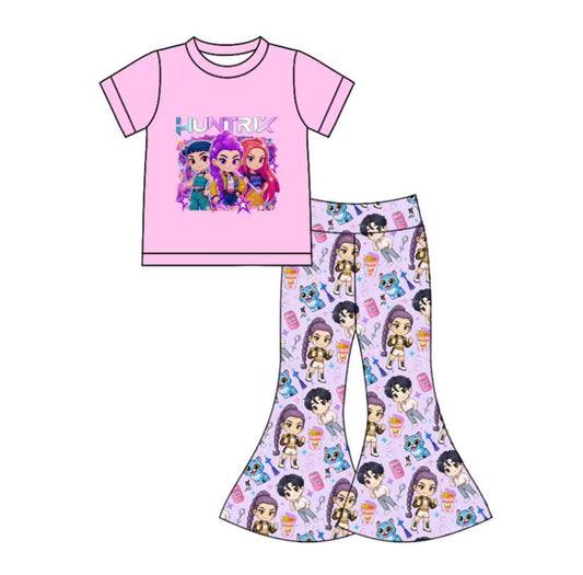GSPO2241 Baby Girls Kpop Bell Bottom Pants Set preorder