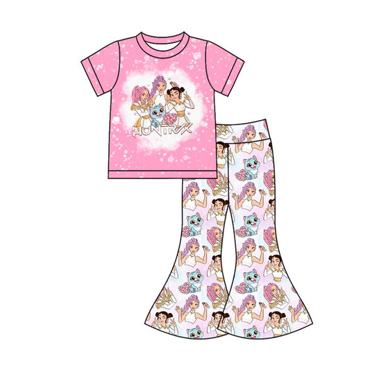 GSPO2247 Baby Girls Cartoon Hunter Kpop Bell Bottom Pants Set Preorder