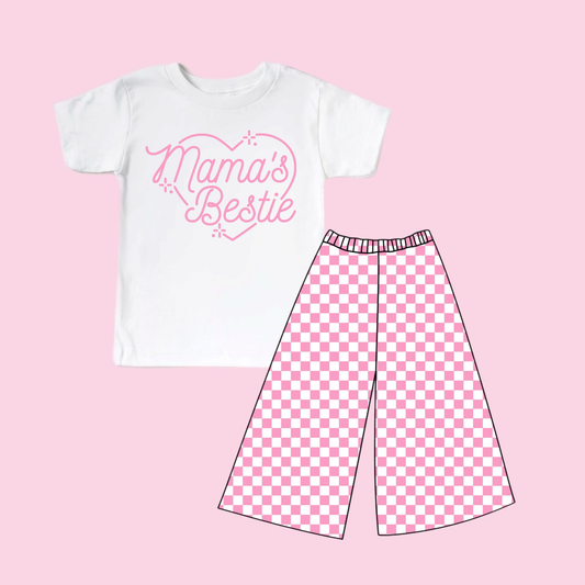 GSPO2249 Mama's Bestie Top With Checked Pants Set Preorder