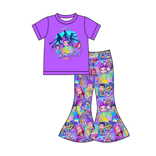 GSPO2272 Baby Girls Kpop bell Bottom Pants Set Preorder