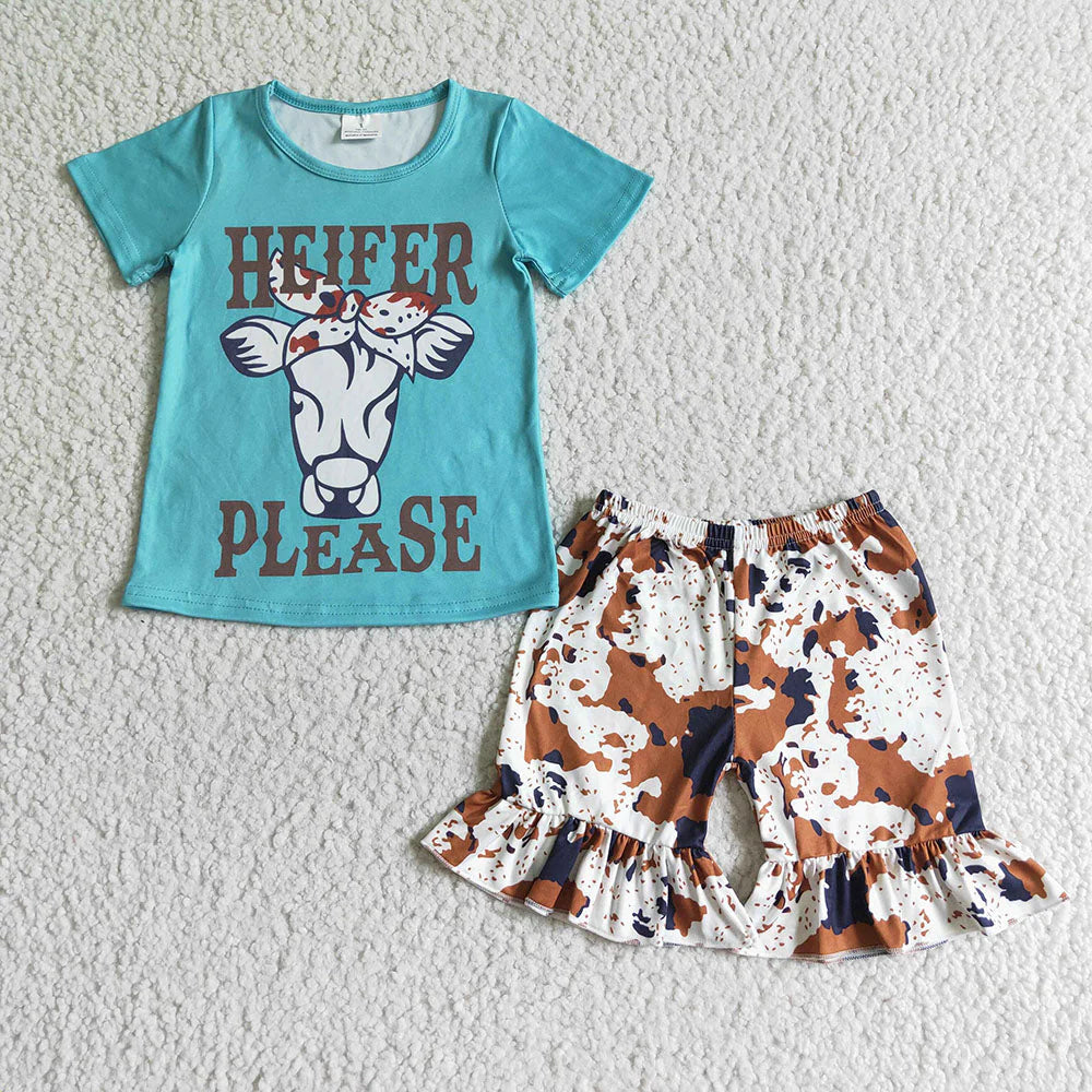 Sibling Baby Girls Summer Western Cowgirls Shirts Shorts Outfits