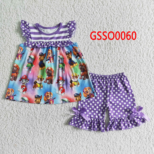 GSSO0060 Summer Girls Cartoon Dog Outfit