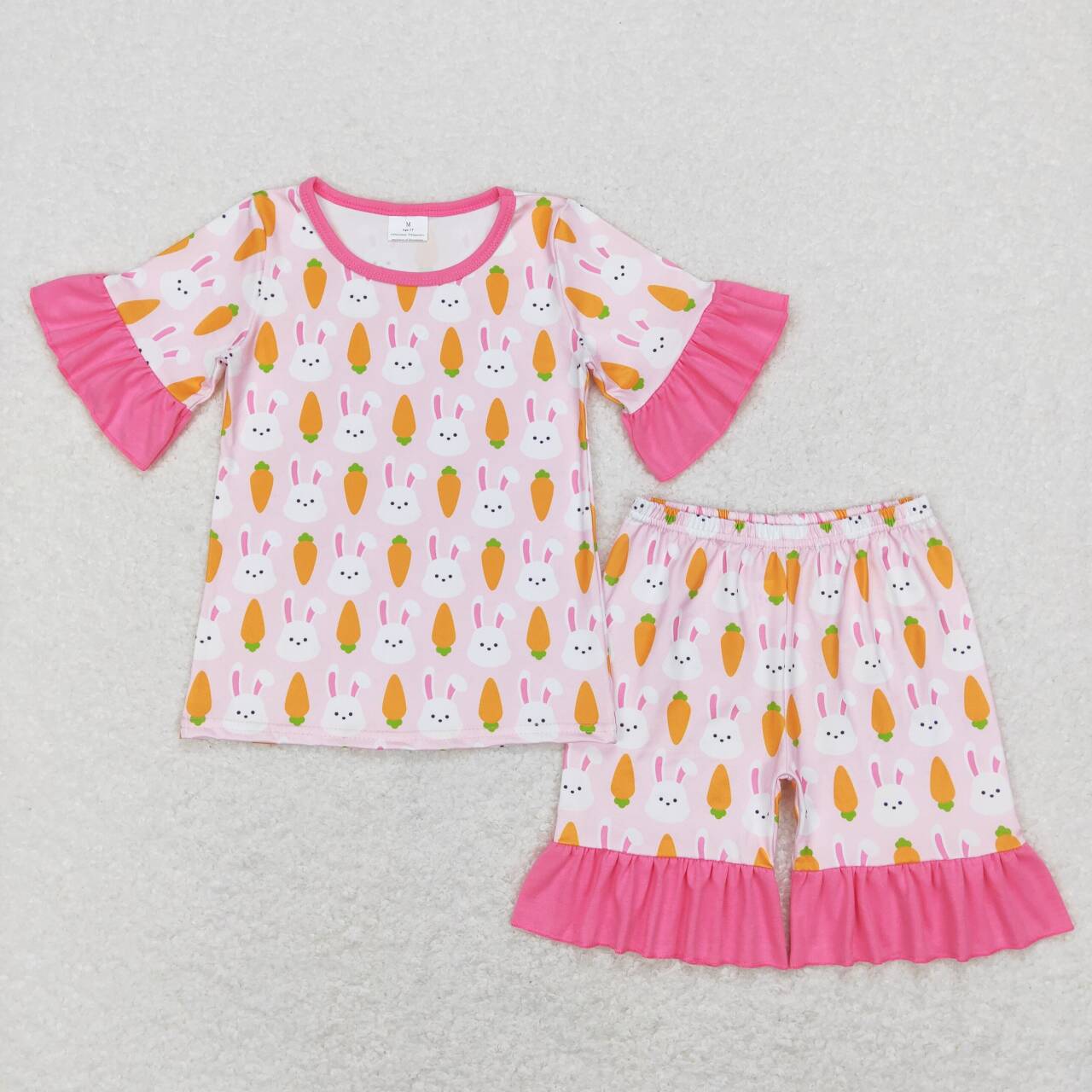 Baby Sibling Easter Cute Rabbit Carrot Shorts Set