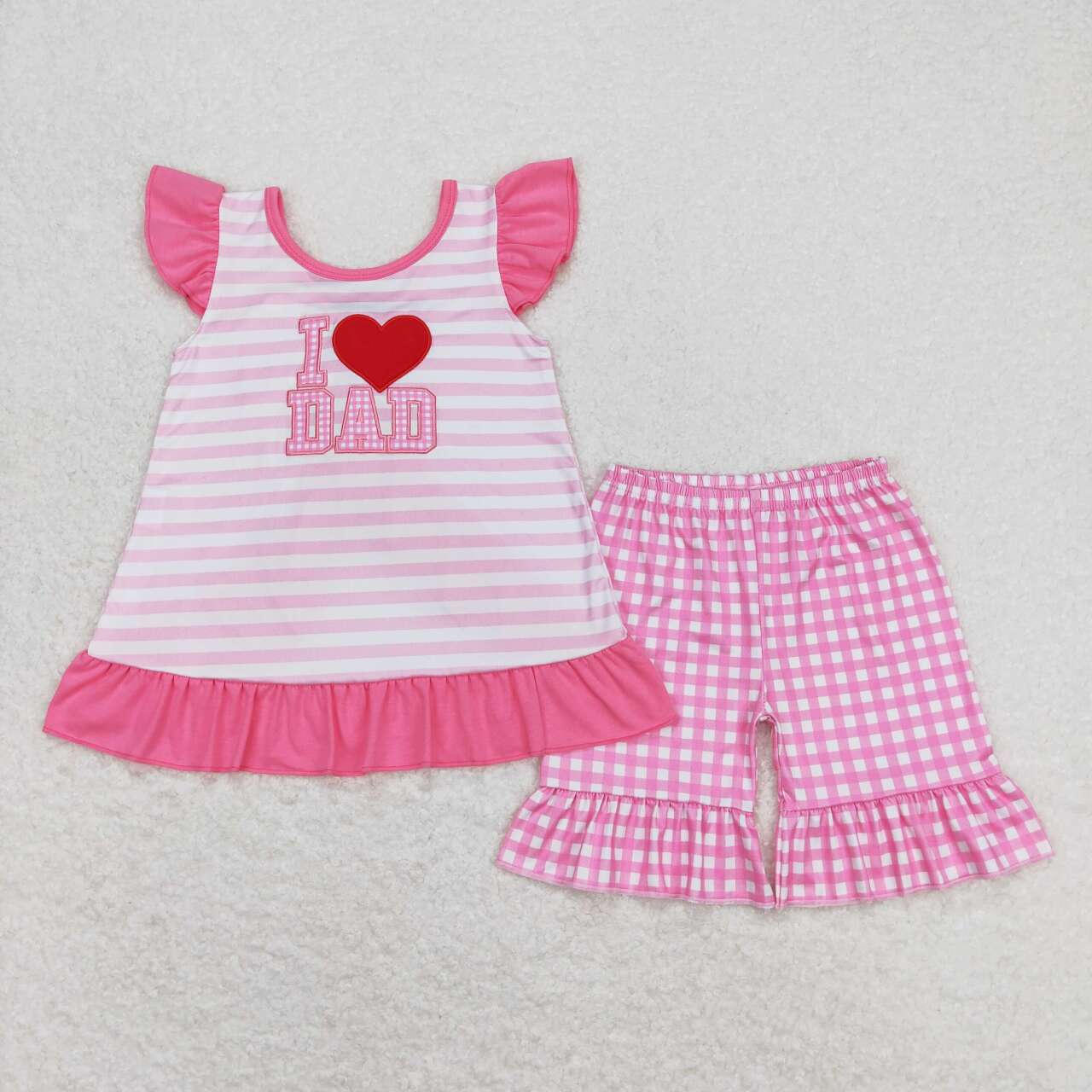 I Love Dady Sibling Girls Father's Day Outfit Dress