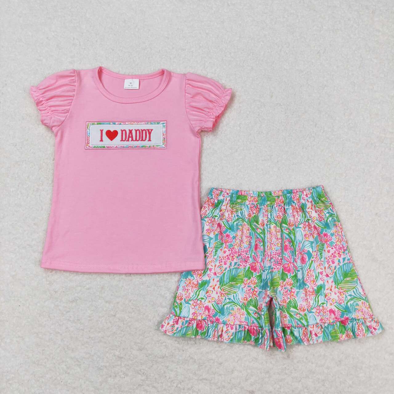 I Love Dady Sibling Girls Father's Day Outfit Dress