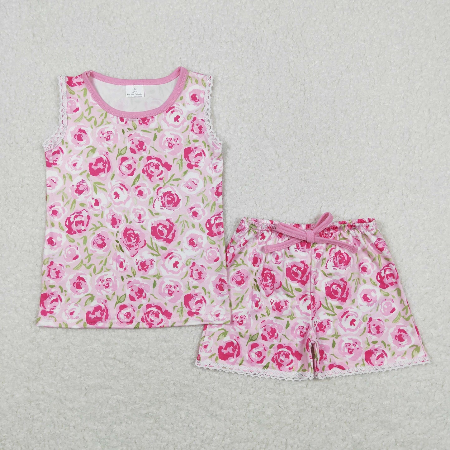 Summer Baby Girls Floral Tank Top Shorts Outfit