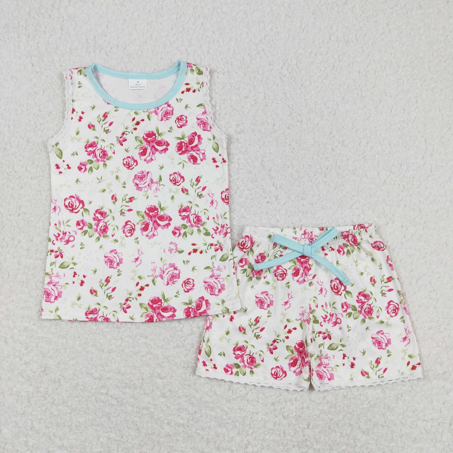 Summer Baby Girls Floral Tank Top Shorts Outfit