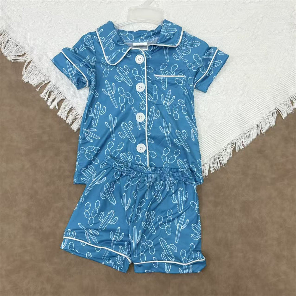 Kids Boys Western Cowboy Buttons Up Pajama Set