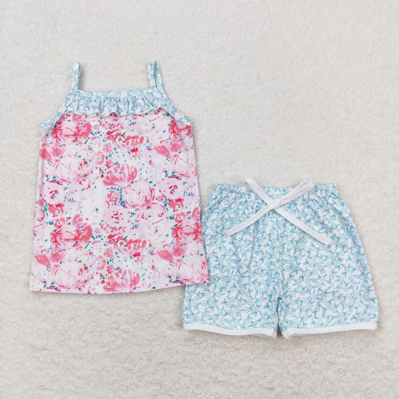 Summer Toddler Girls Flotal Fruit Tank Top Shorts Outfit