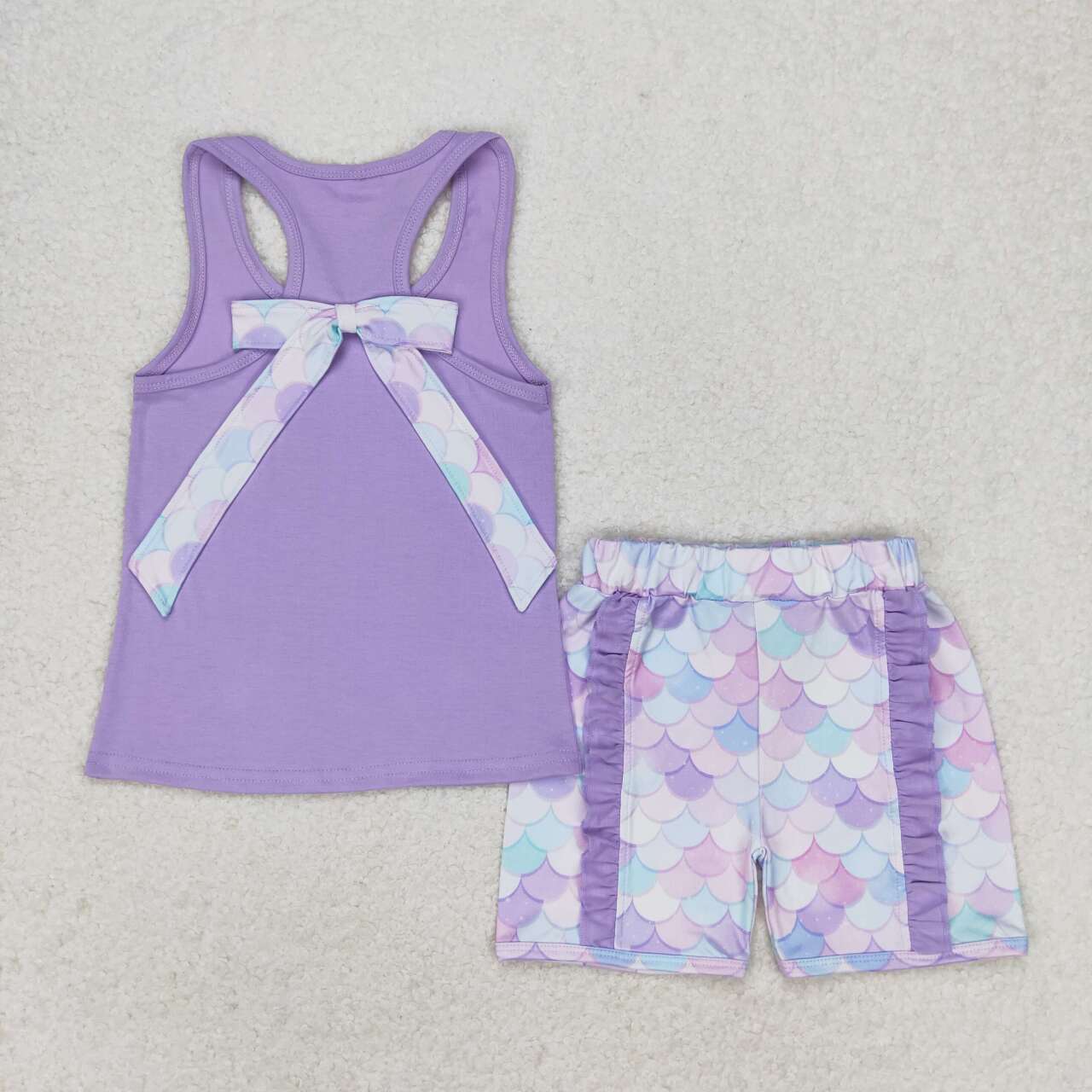 Summer Girls Sister Tank Top Ruffle Shorts Outfit