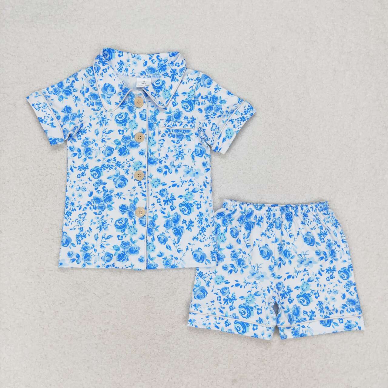 Mommy and Me  Blue Floral Summer Pajama Set