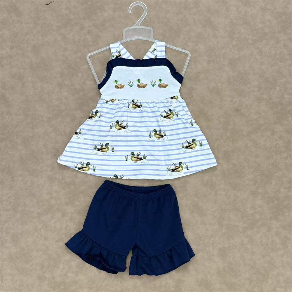 Sibling Baby Mallard Duck Summer Shorts Set For Girls and Boys