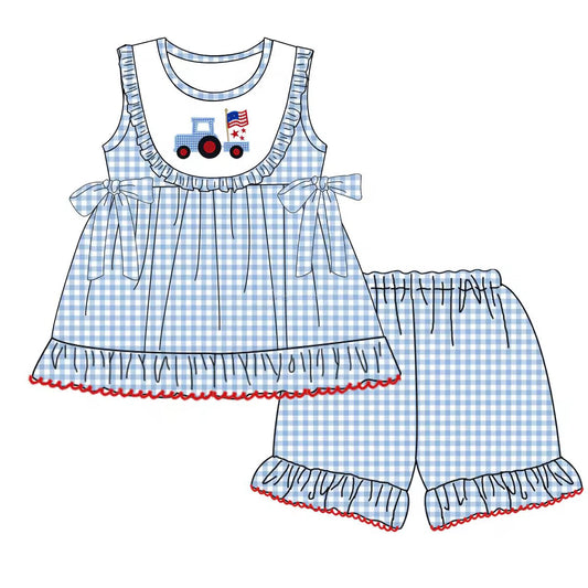 Summer Baby Girls July 4th Truck Shorts Set 3 MOQ Pre-order