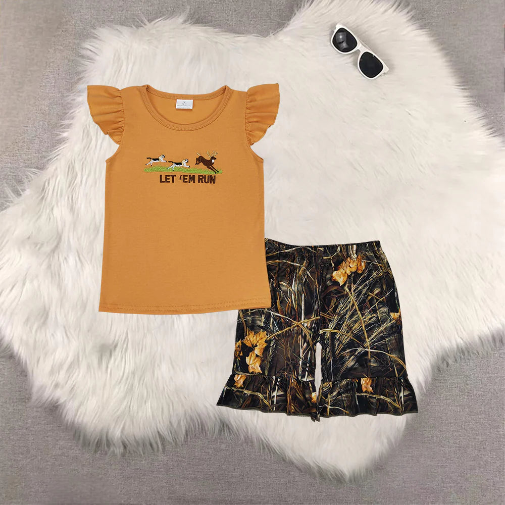 Sibling Baby Girls Boys Camo Shorts Set