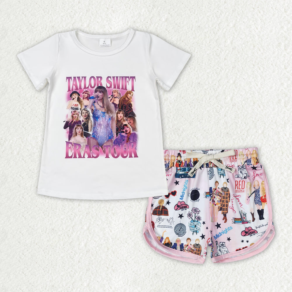 GSSO1430 Baby Girls  Singer Eras Tour Shorts Set