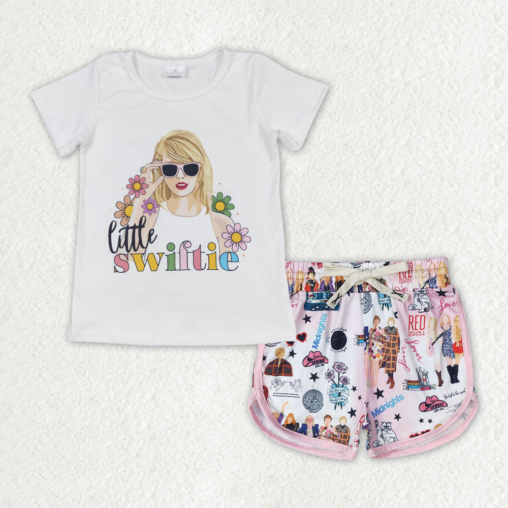 GSSO1431 Baby Girls little swiftieSinger Shorts Set