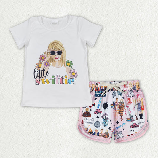 GSSO1431 Baby Girls little swiftieSinger Shorts Set