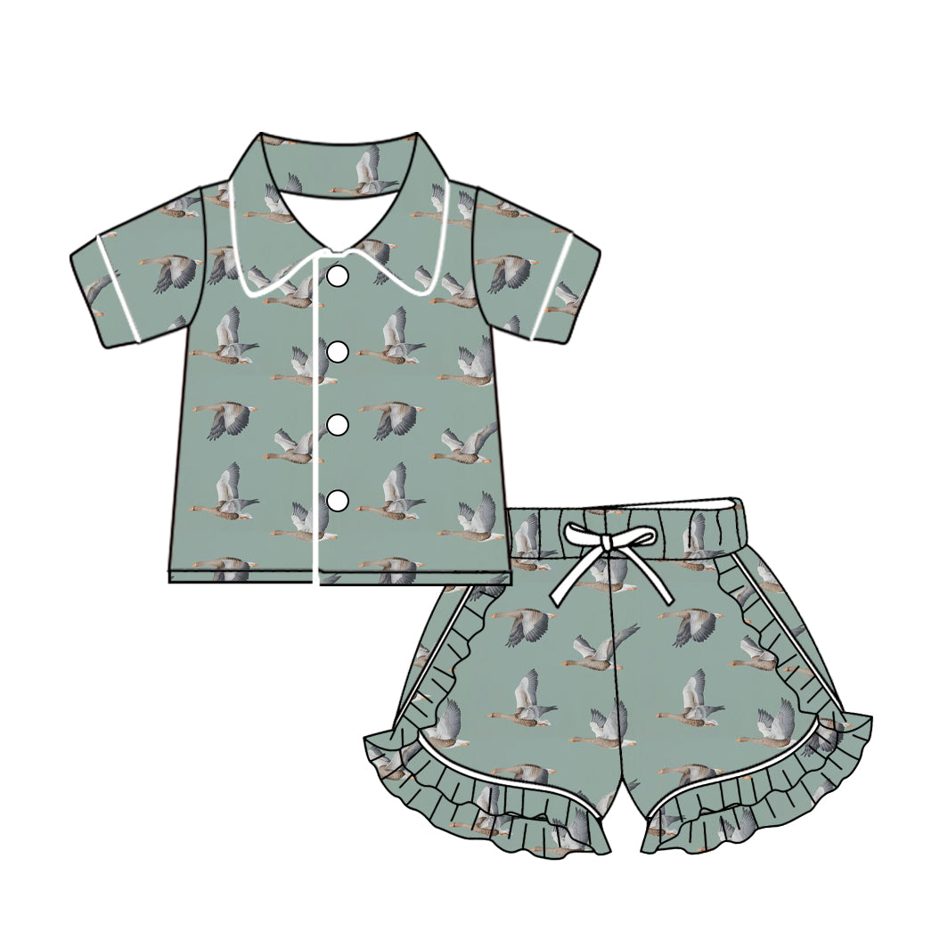 Summer Baby Girls Duck Shorts Buttom Pajama Set  preorder