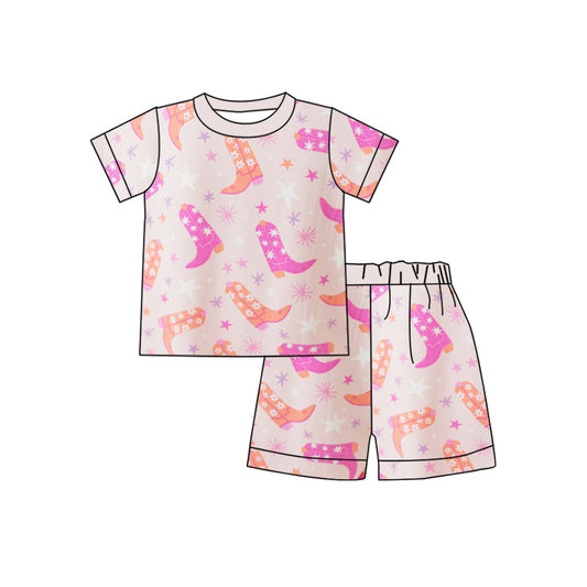 Summer Baby Girls  Western Boots Shorts Set Preorder