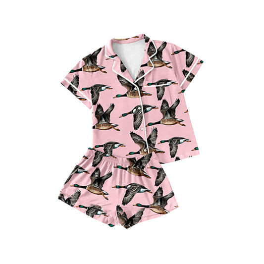 Toddler Girls Hunting Duck Button Ups Pajama Set Preorder