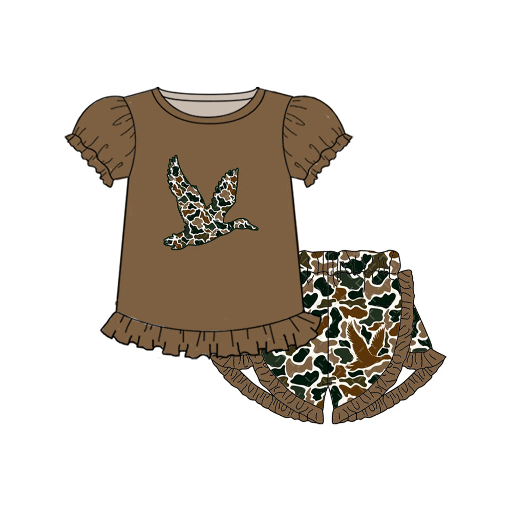 Toddler Baby Sibling Camo Duck Shorts Set Preorder