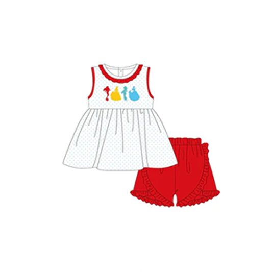 Baby Girls Sleeveless Singers Tunic Red Short Set Preorder