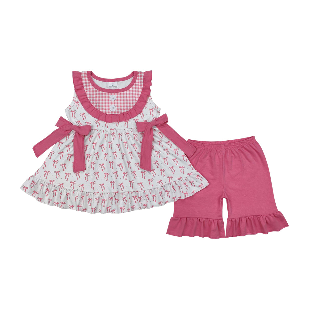 Baby Girls Pink Bow Shorts Set