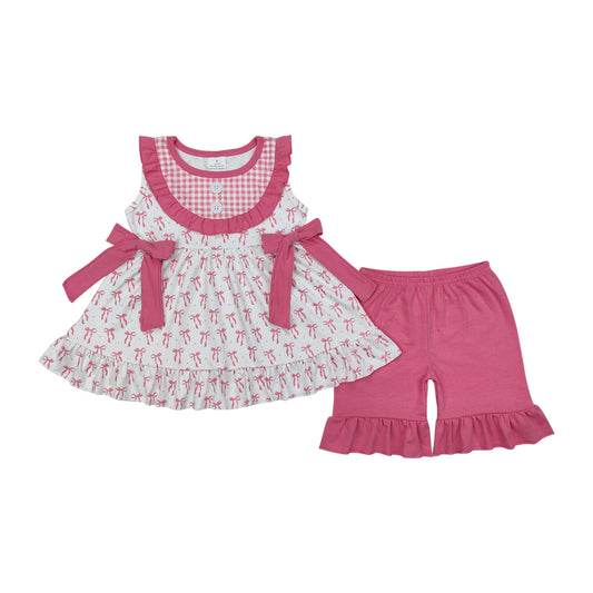 Baby Girls Pink Bow Shorts Set