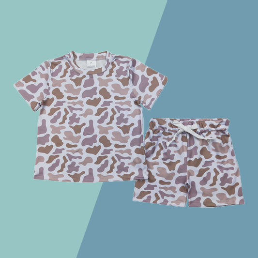 Baby Girls  Camo Print Top Short Pajamas Set