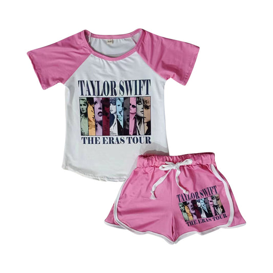 Baby Girls Pink Short Sleeves Singer Top Shorts Set Preorder