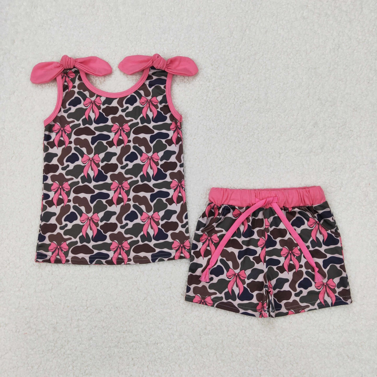 Summer Baby Girls Sibling Bow Tank Top Play Set