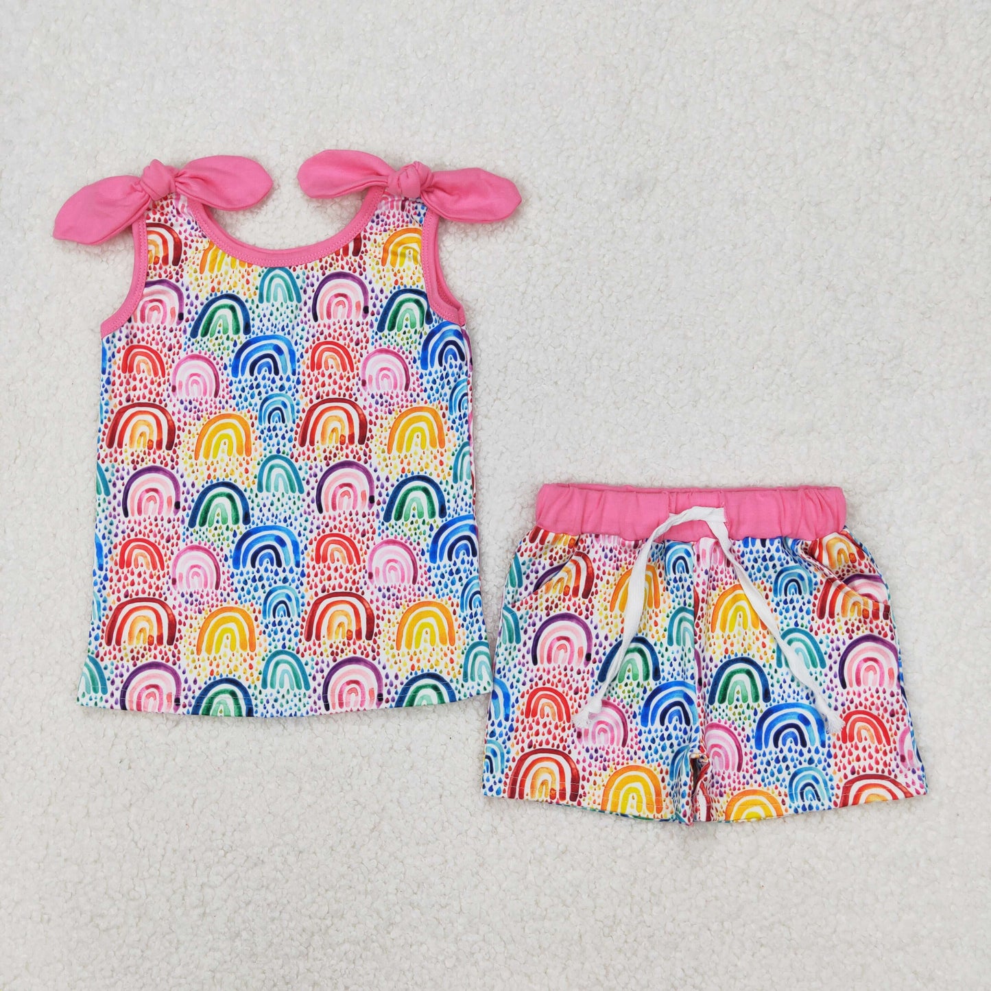 Summer Baby Girls Sibling Bow Tank Top Play Set