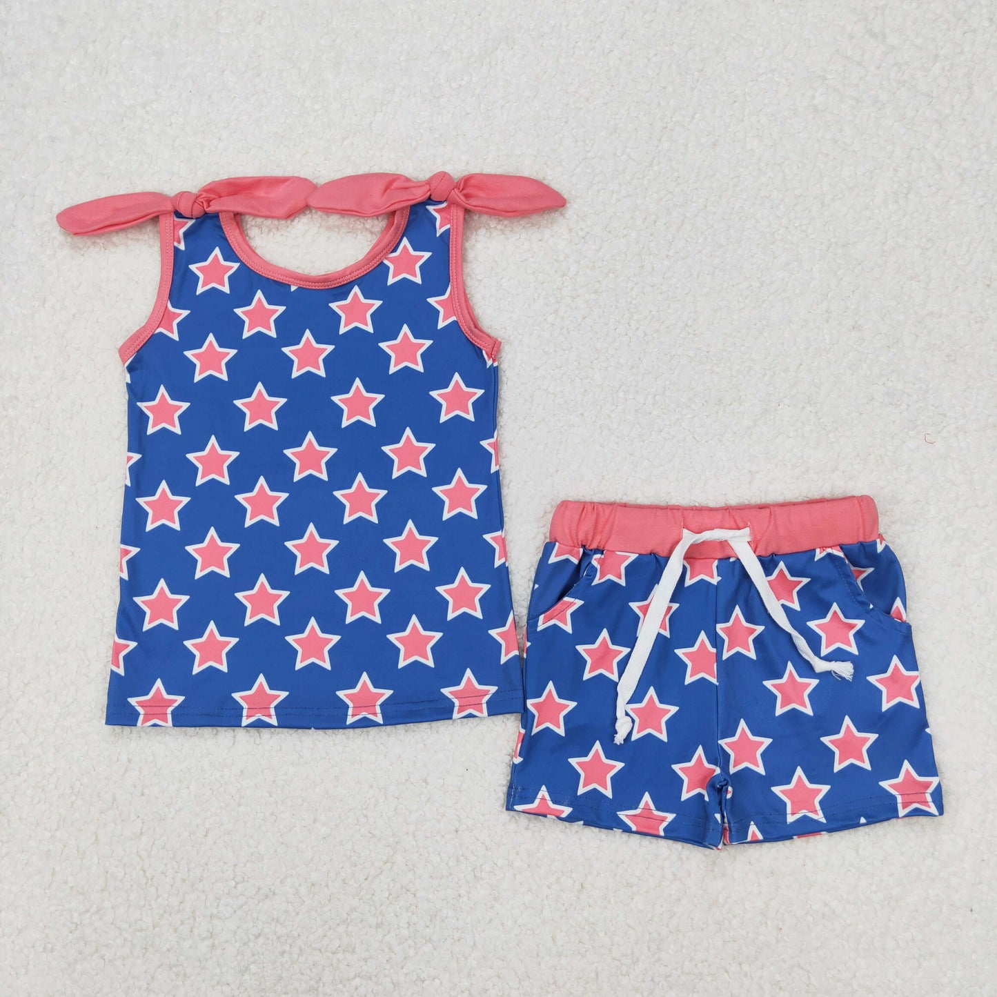 Summer Baby Girls Sibling Bow Tank Top Play Set