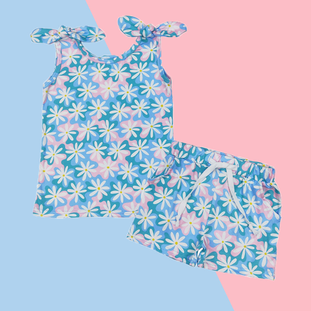 Summer Baby Girls Sibling Bow Tank Top Play Set