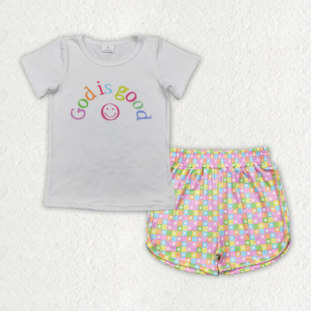 God is Good  Top Flower Shorts Set