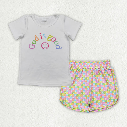God is Good  Top Flower Shorts Set