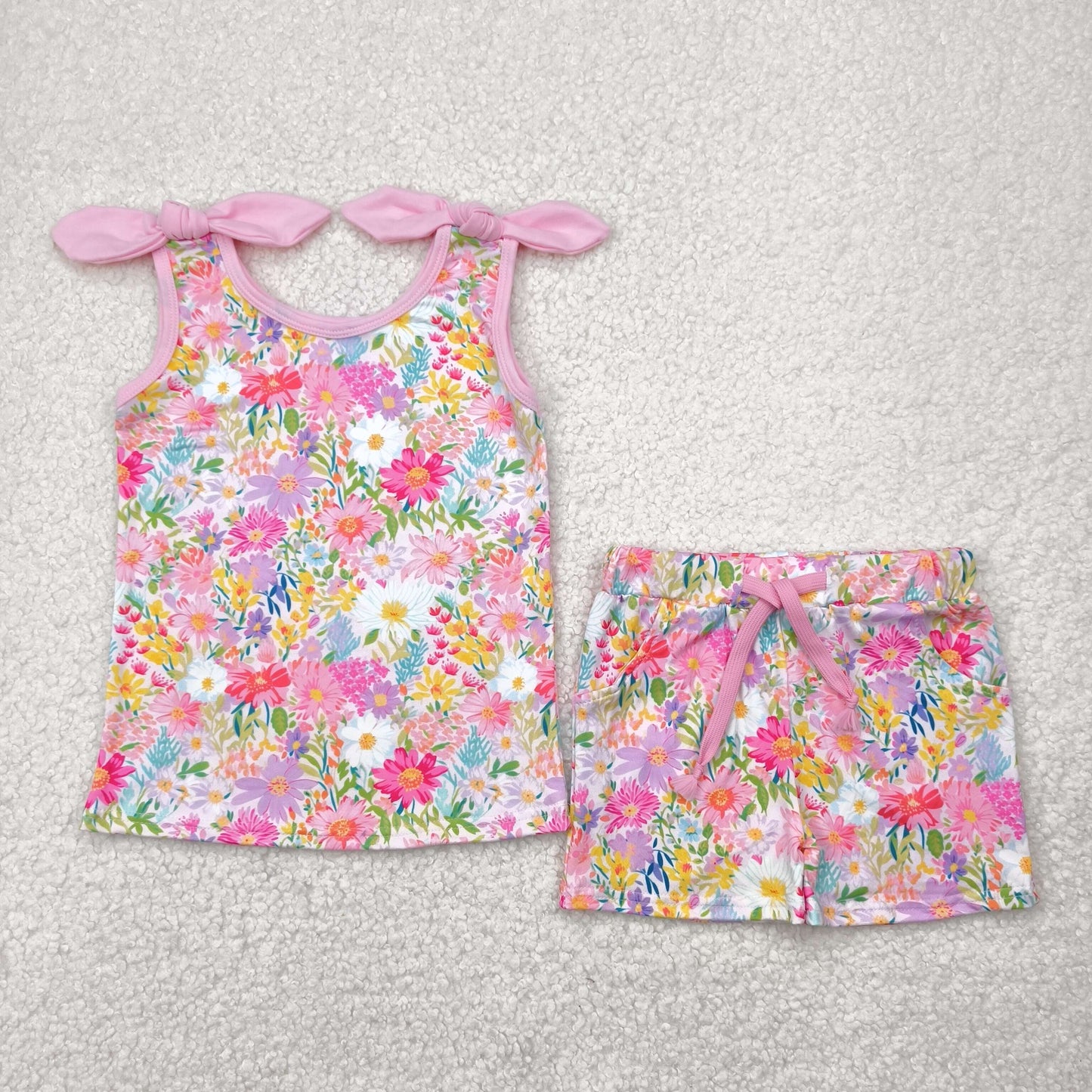 Summer Baby Girls Sibling Bow Tank Top Play Set