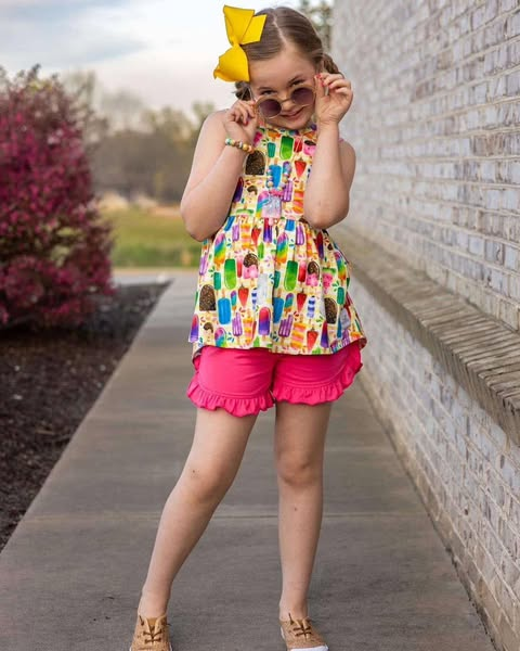 Baby Girls Summer  Popsicle Shorts Outfit Preorder