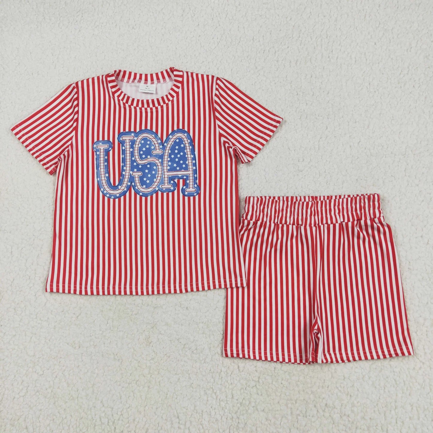 Toddler Girls Summer Flowers Striped Shorts Outfit