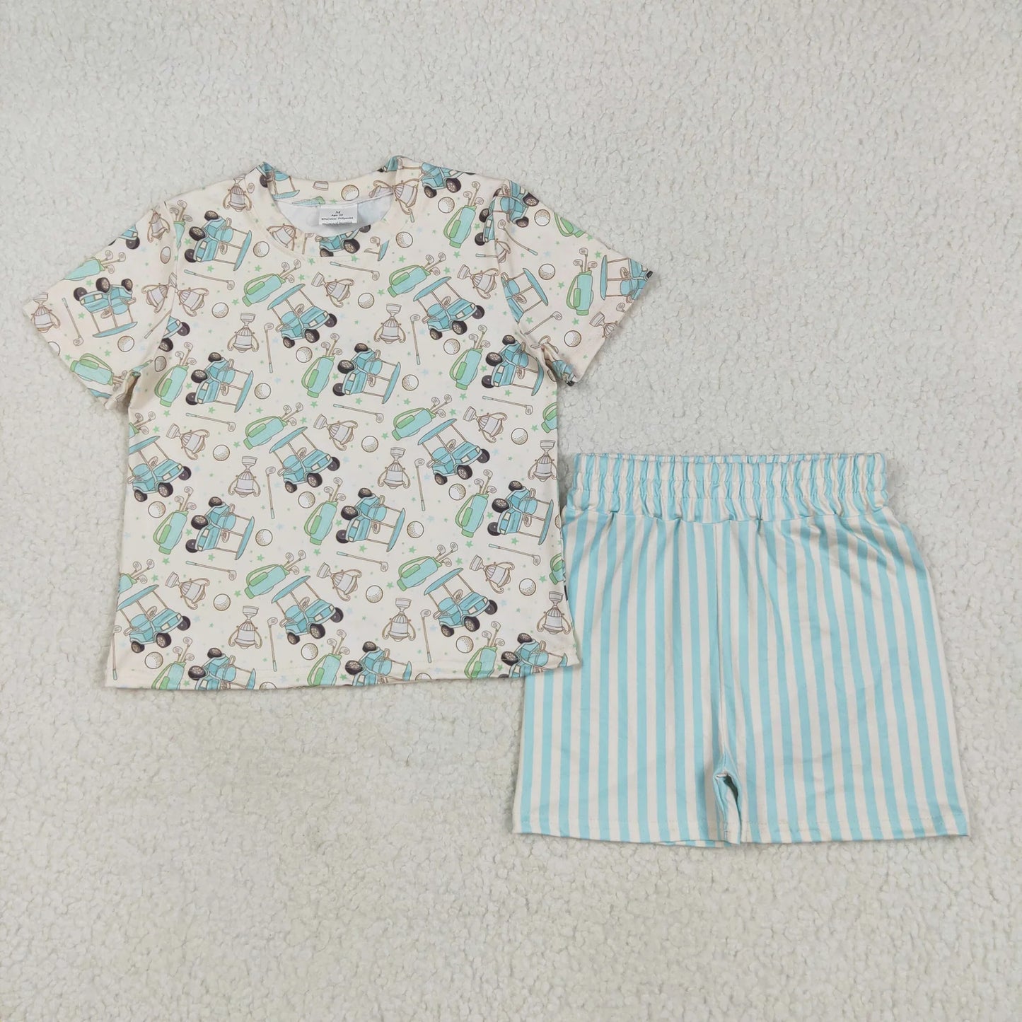 Toddler Girls Summer Flowers Striped Shorts Outfit