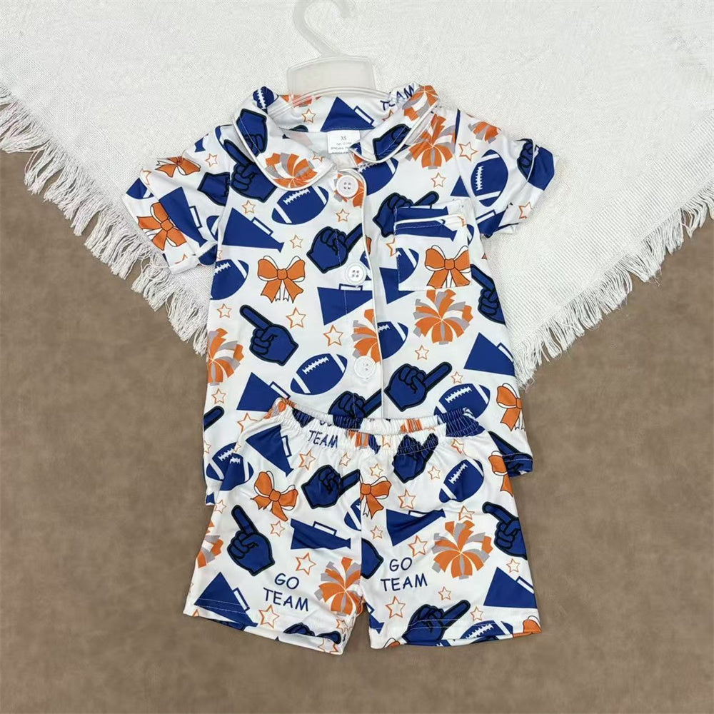 GSSO2678 Kids Girls Football Team  Shorts Pajama Outfit