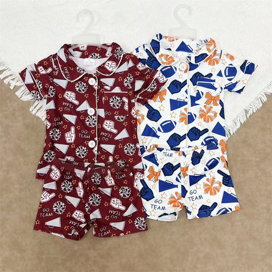 GSSO2678 Kids Girls Football Team  Shorts Pajama Outfit