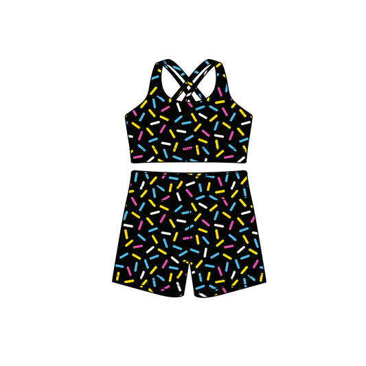 GSSO2699 Adult Women Sprinkles Black Sport Set Preorder