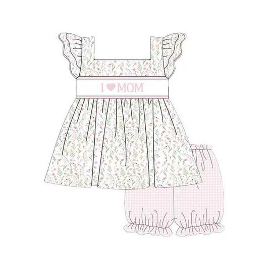GSSO2915 Baby girls I Love mon shorts set preorder