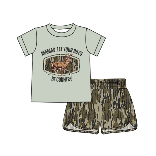 GSSO3017 Mamas Let You Boys Be Country Camo Shorts Set Preorder