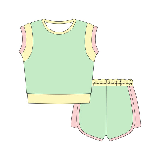 GSSO3309 Baby Girls Green Shorts Set Preorder