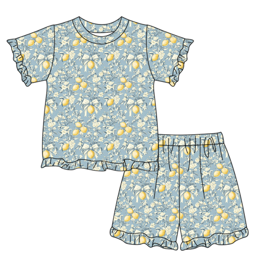 GSSO3327 Baby Girls Lemon Shorts Set Preorder
