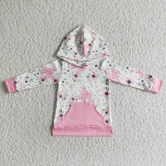 GT0011 Baby Girls castle hooded top on sale